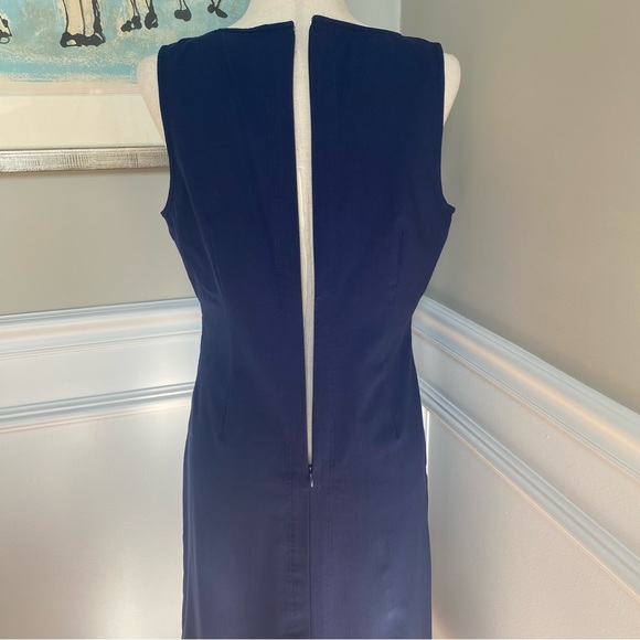 Theory Risbana Stretch Wool Sheath Dress In Sapphire Blue Size 10 - Picture 10 of 14
